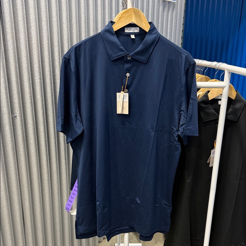 Brand New Peter Millar Deep Blue Polo Shirt